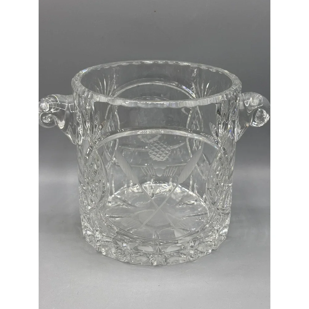 Crystal Golf Hospitality Pineapple Ice Bucket with Handles Lead Glass